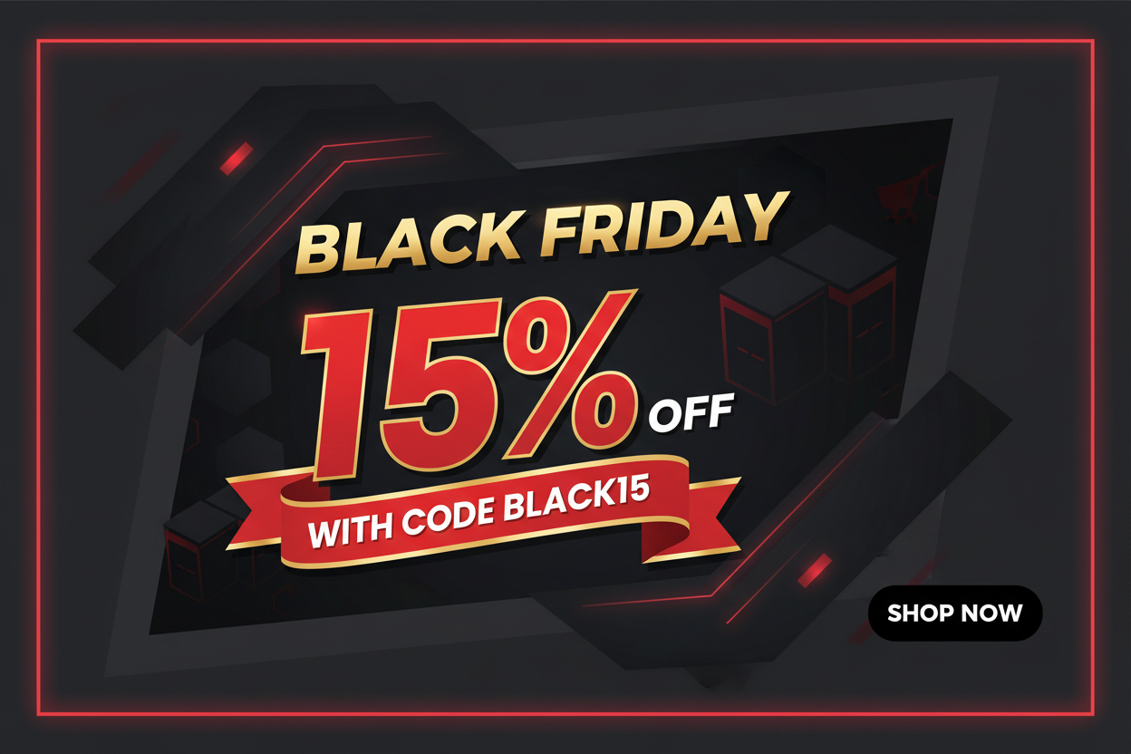 Banner black friday 15 % off avec le code BLACK15